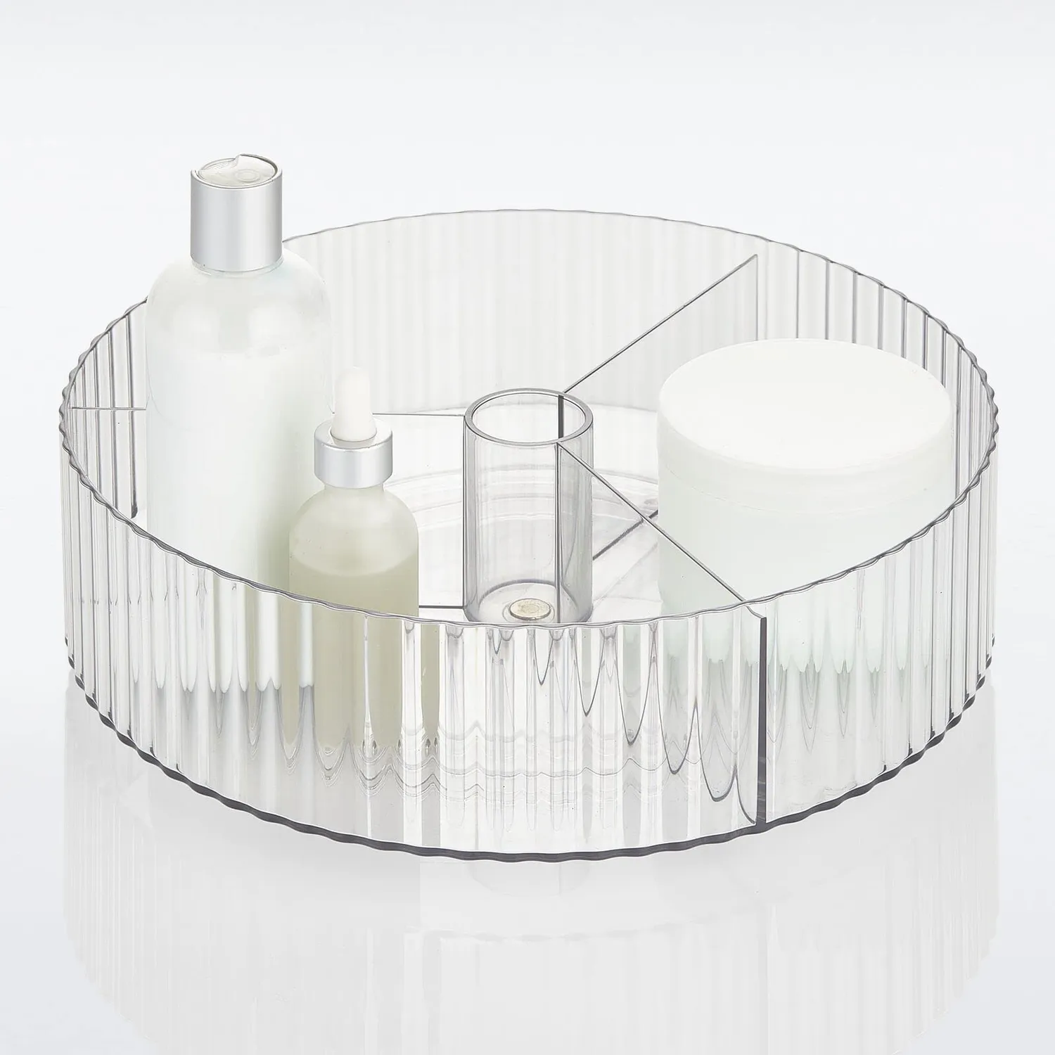 mDesign Lady Susan Drehteller transparent 2er-Set mit Fächern