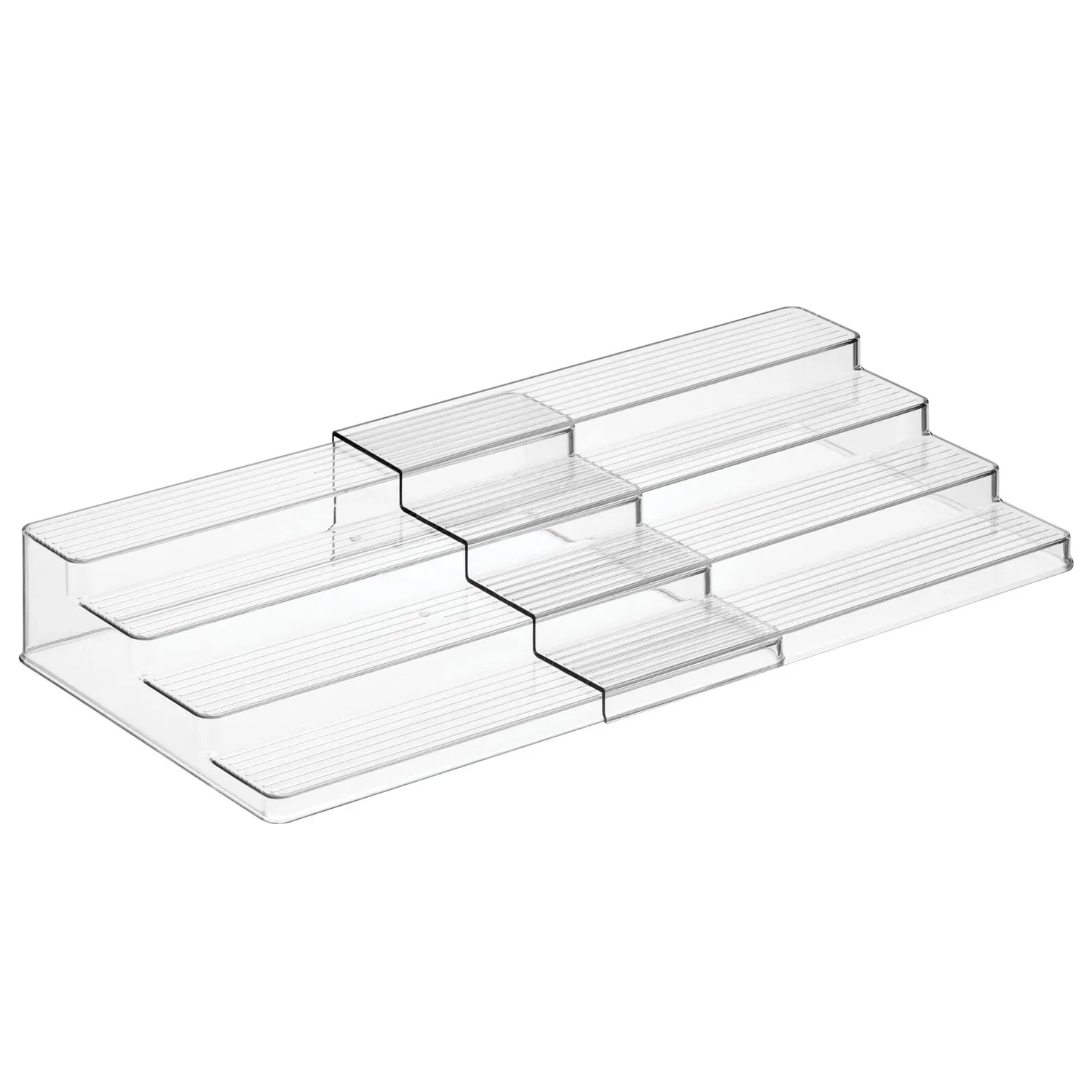 mDesign Gewürzregal ausziehbar 4 Ebenen transparent Kunststoff