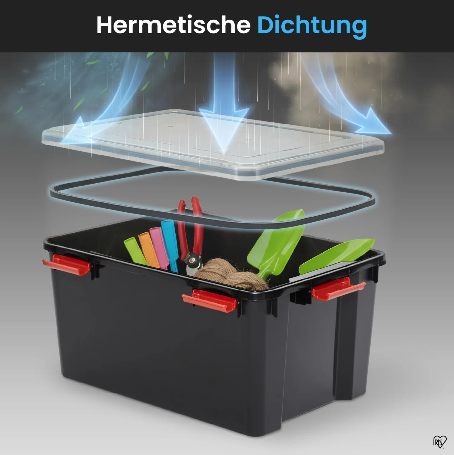 Iris Ohyama AT-L Aufbewahrungsboxen 50L 2er-Set Schwarz