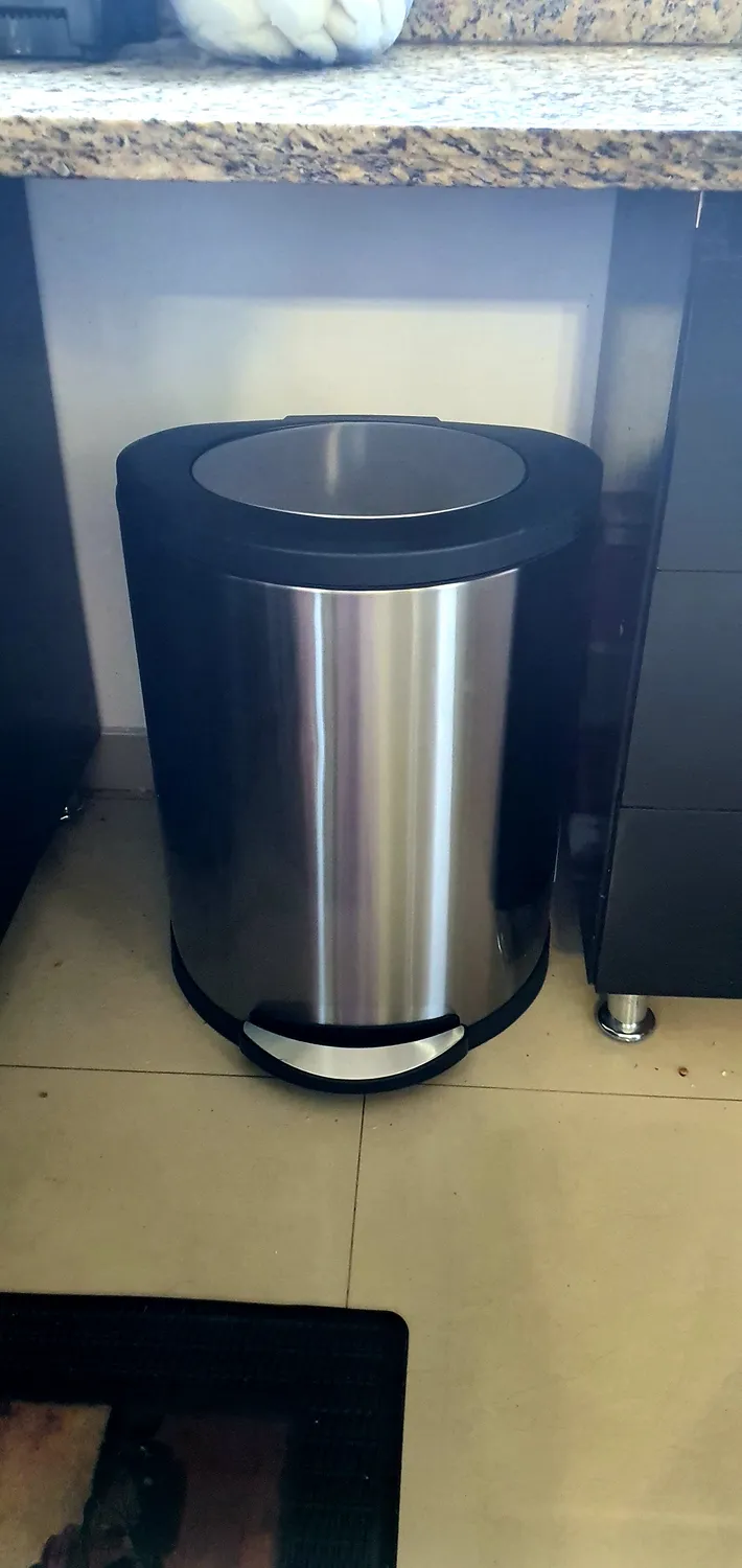 mDesign Tretmülleimer Edelstahl 45 Liter mattsilber