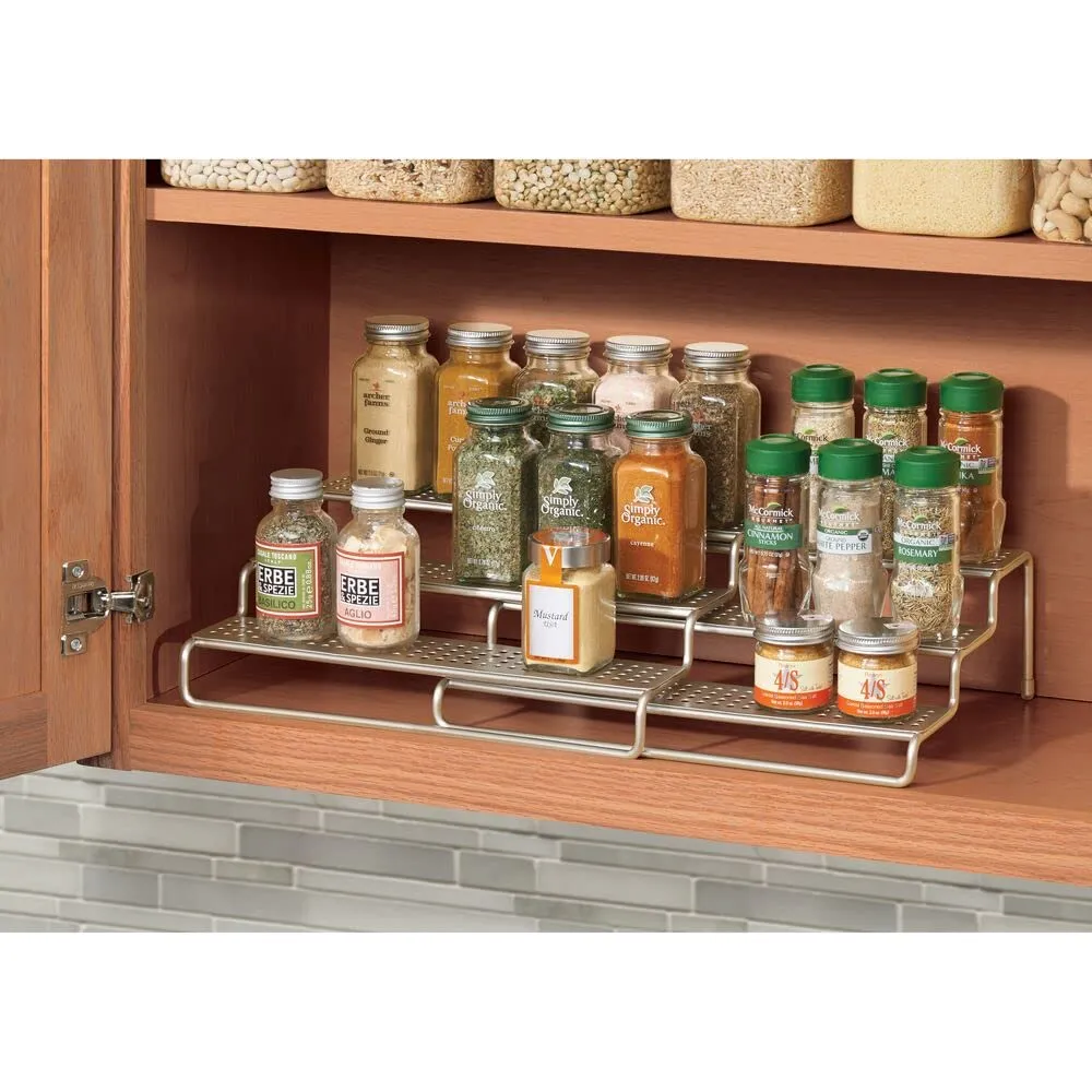mDesign Gewürzregal ausziehbar Metall silber 35,5 cm