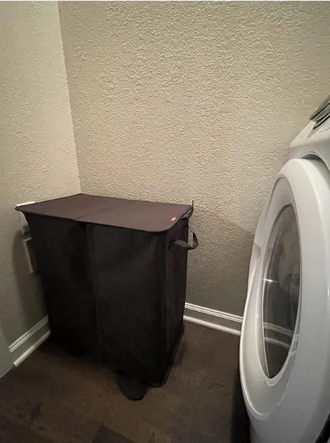 Lifewit Wäschekorb 136 L mit Deckel 2 Fächer Grau faltbar