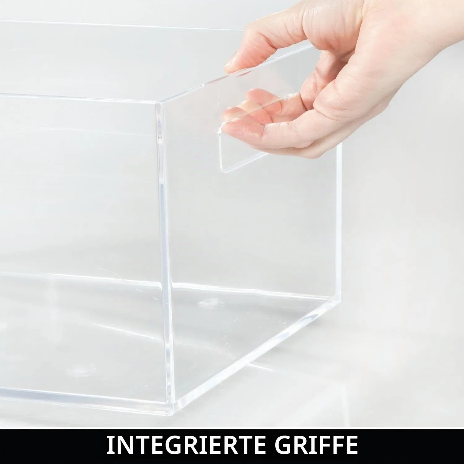 mDesign Aufbewahrungsbox mit Griffen 4er-Set transparent