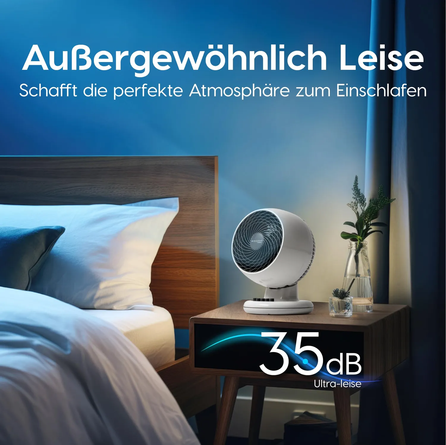 Iris Ohyama Woozoo PCF-M18 Tischventilator weiß 23 m² leise