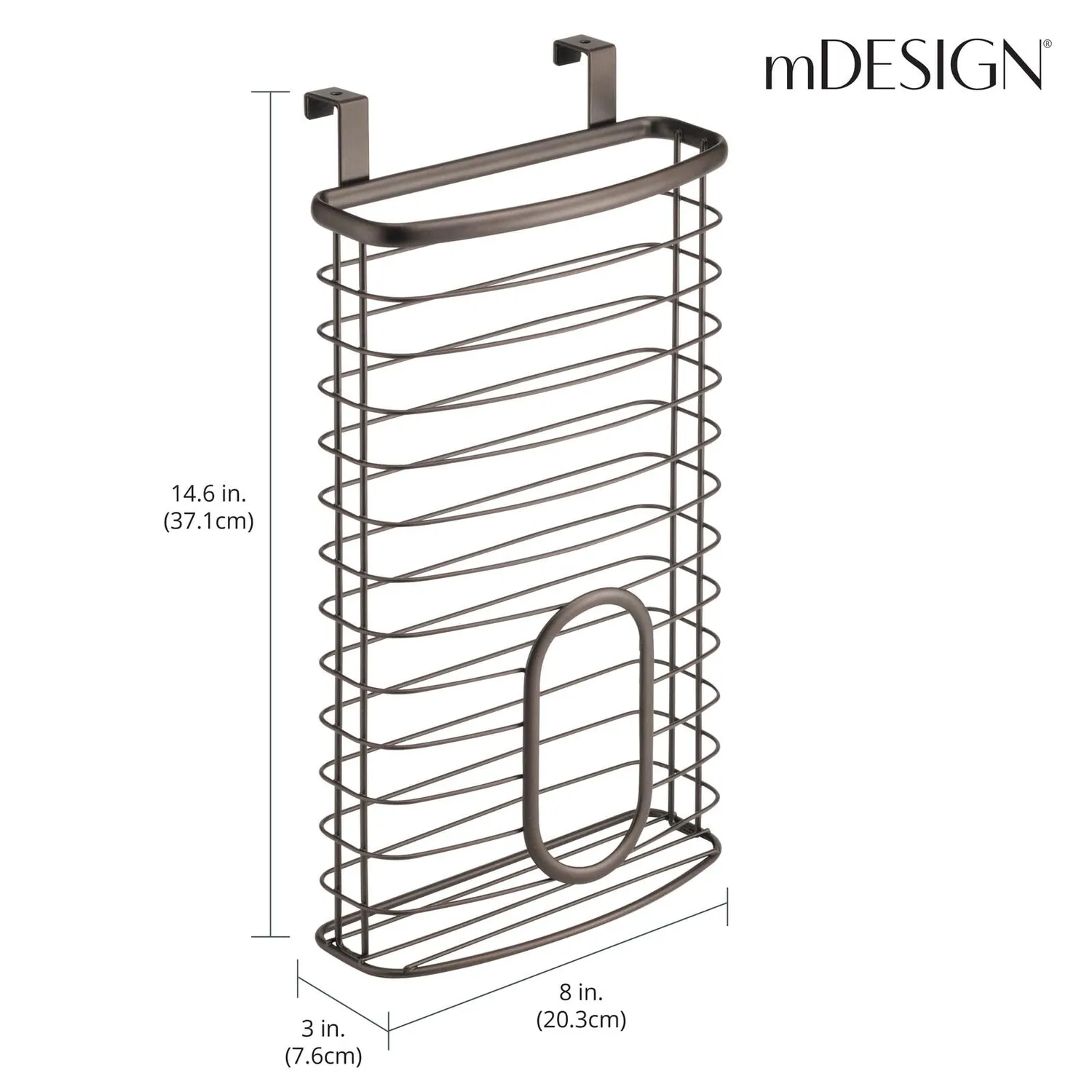 mDesign Tütenspender Metall Bronze für Schranktür 50 Tüten