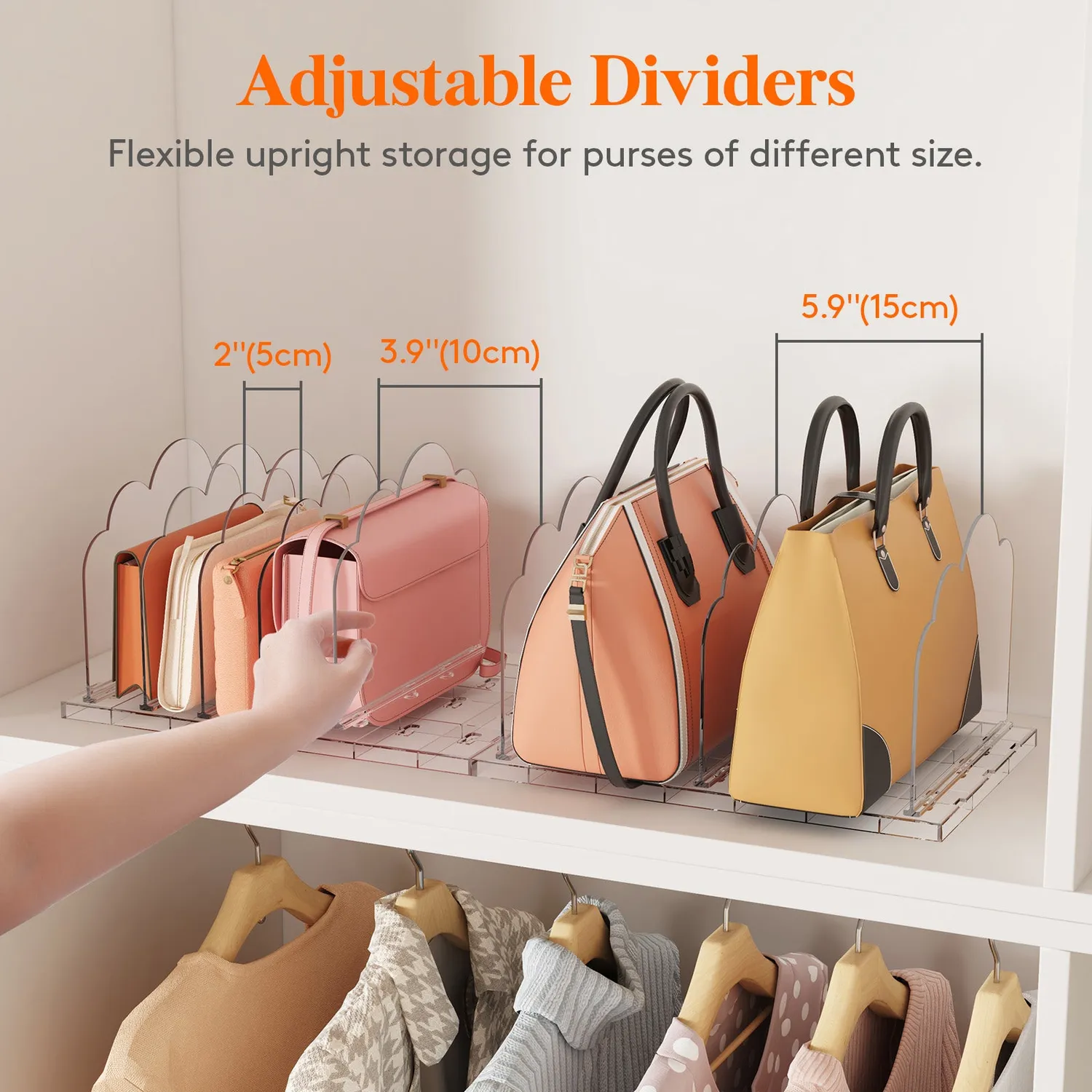 Lifewit Taschen Organizer Schrank 69 cm verstellbar klar
