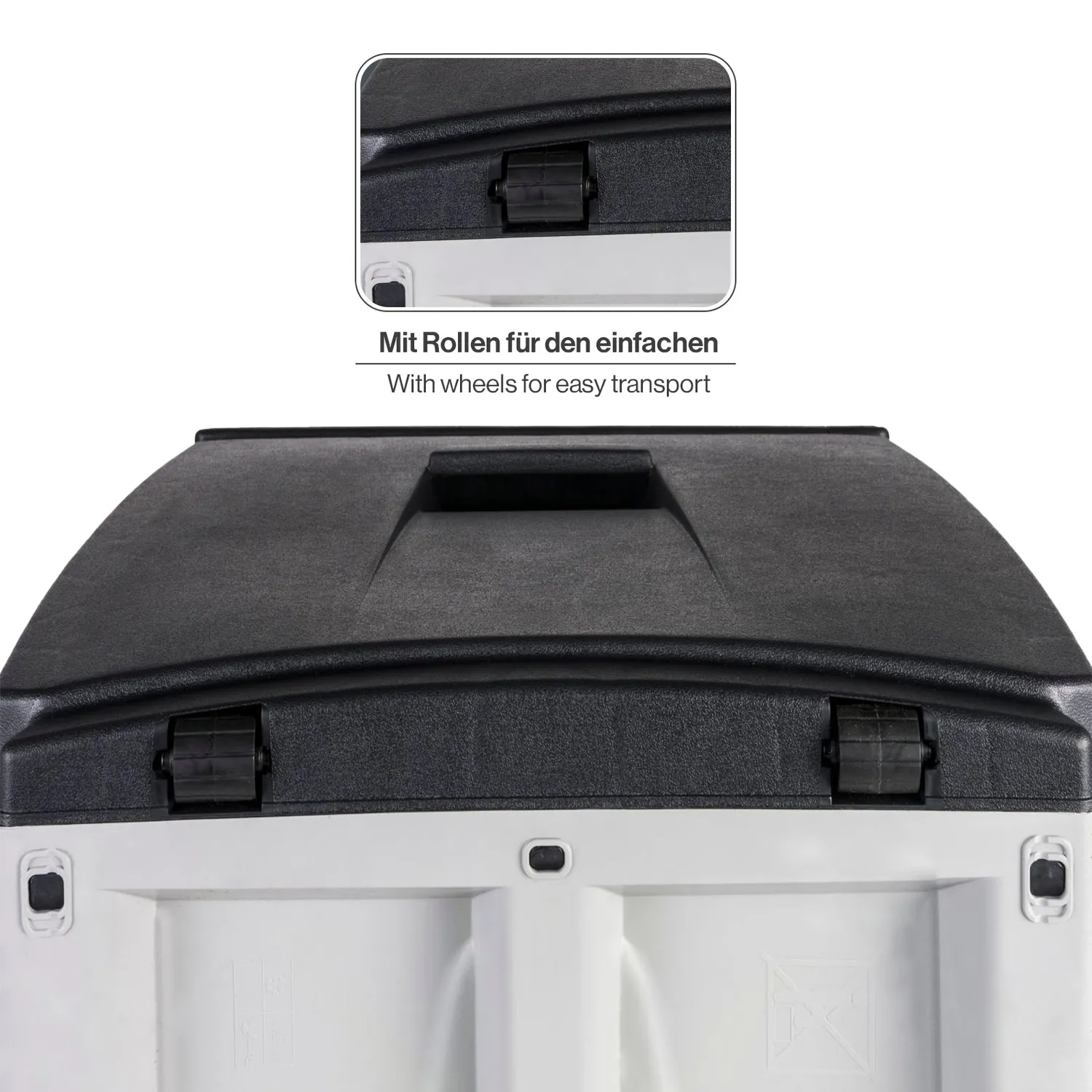 Kreher Mehrzweckbox Kissenbox 308 L Schwarz-Grau Sitztruhe Deckel