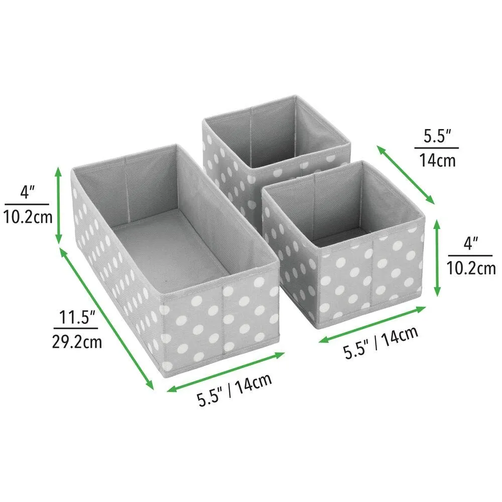 mDesign Aufbewahrungsboxen 12er-Set grau-weiß Punkte