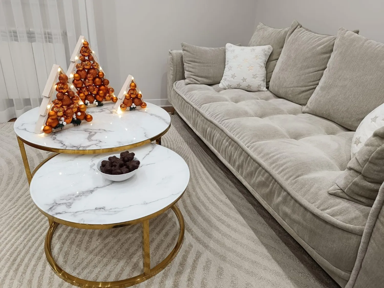 GoodFreshDecor Weihnachtsbäume Holz 3er-Set weiß lasiert