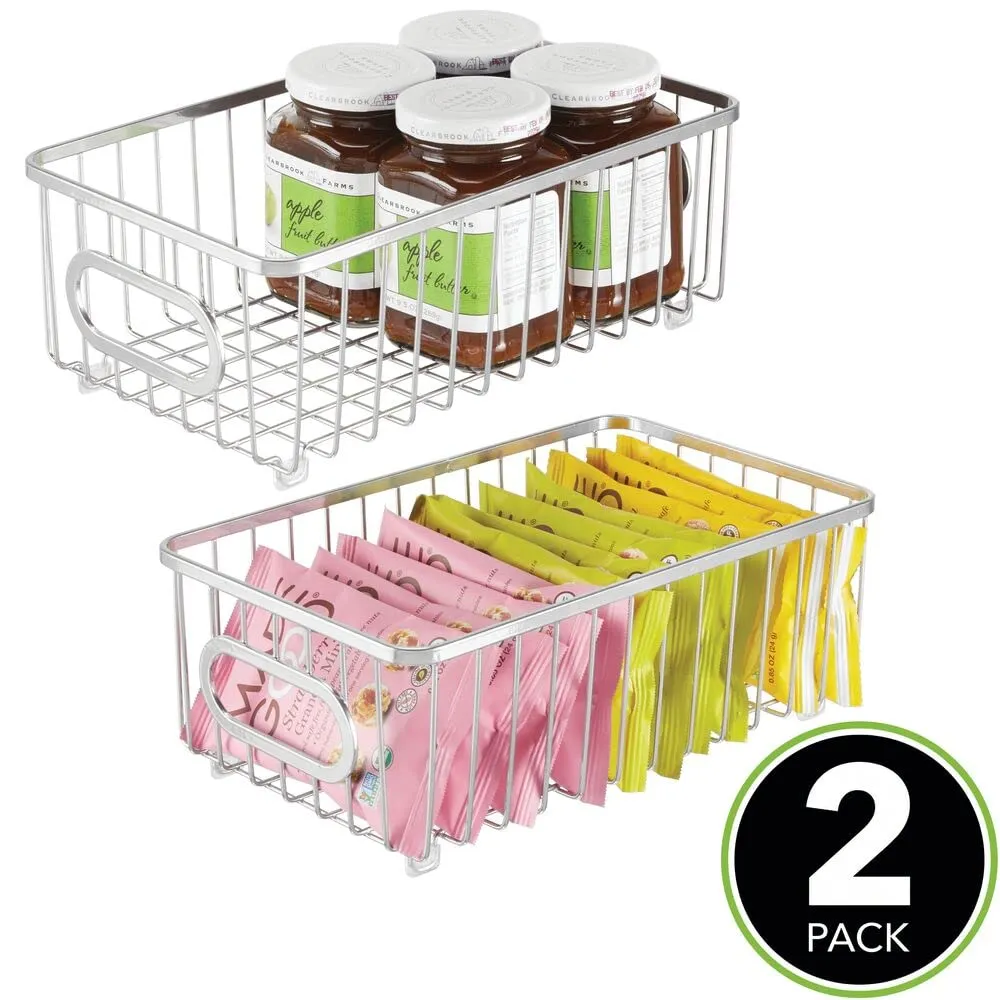 M Design Küchenkorb 07153MDKEU Drahtkorb 2er-Set Silber Chrom