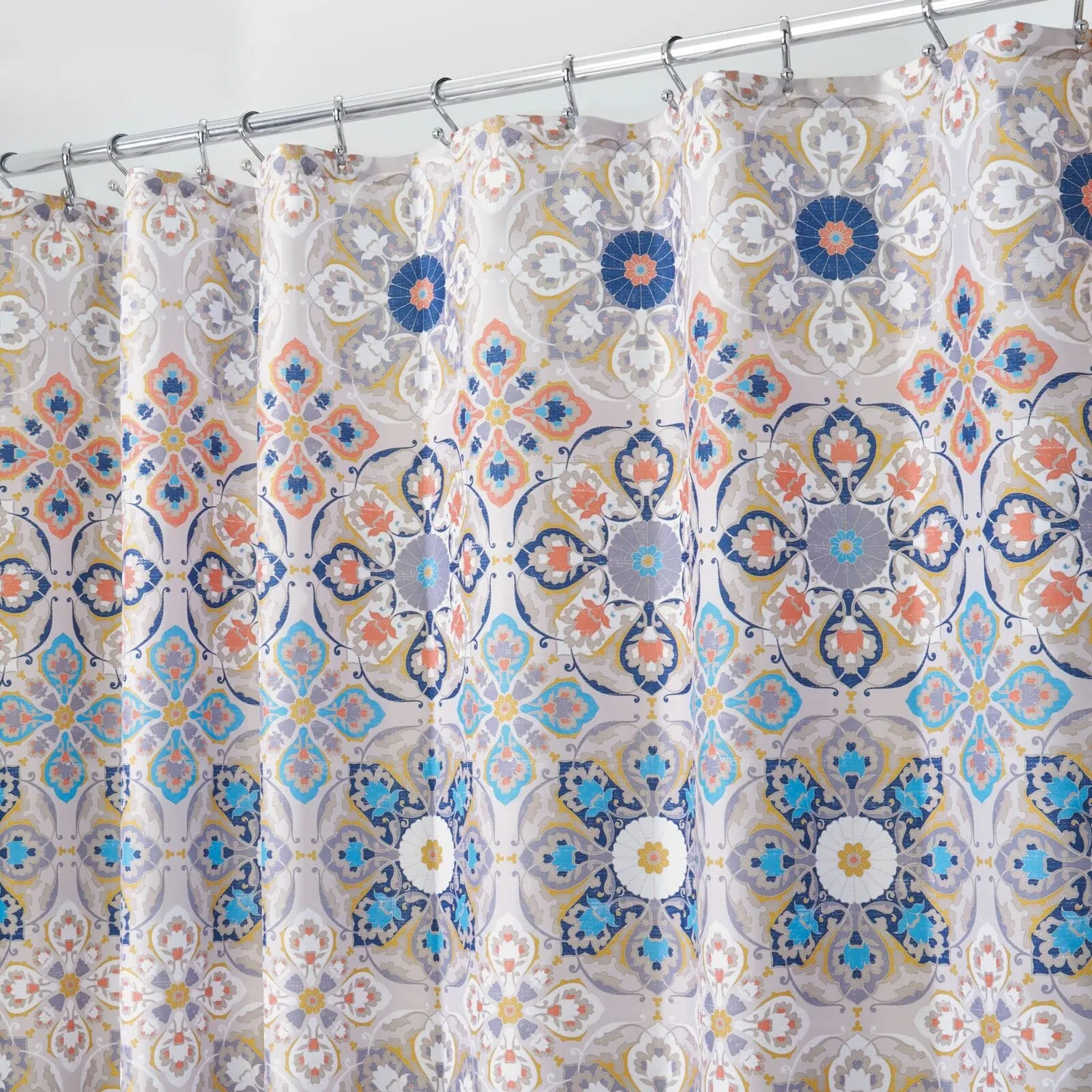 mDesign Duschvorhang Medaillon 183x183 cm braun