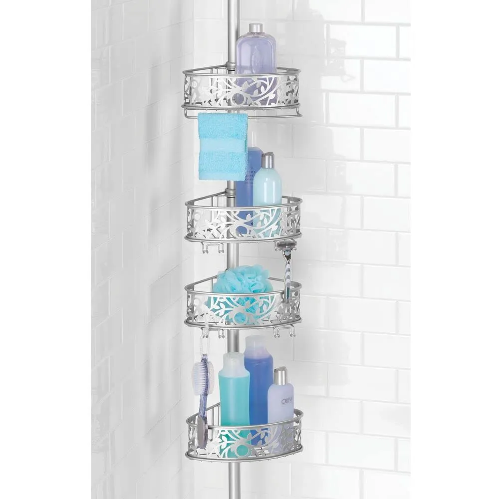 mDesign 8108MDBSTEU Duschregal Ecke silber Teleskop
