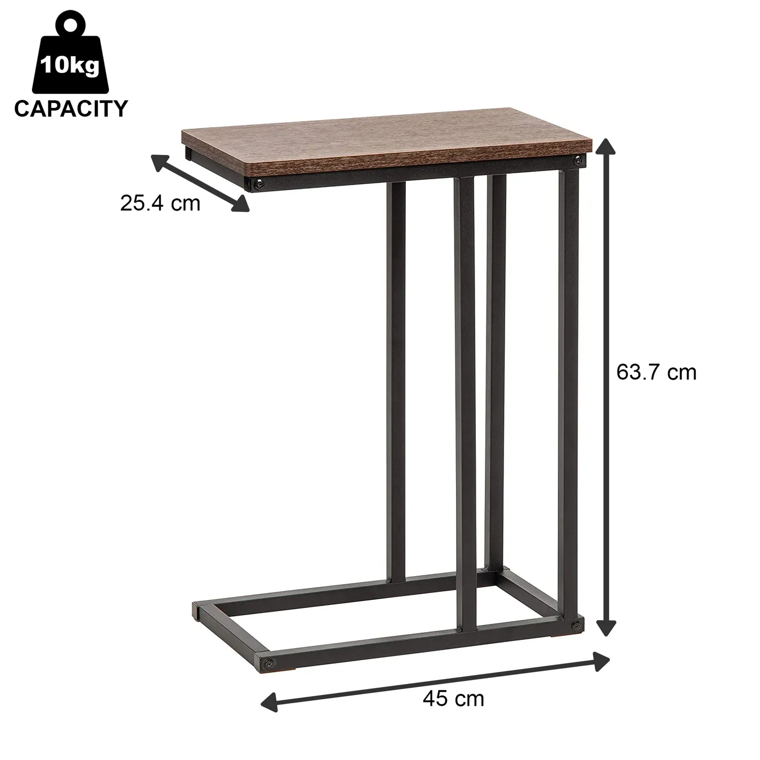 Iris Ohyama SDT-L Beistelltisch braun C-Tisch für Sofa Laptop
