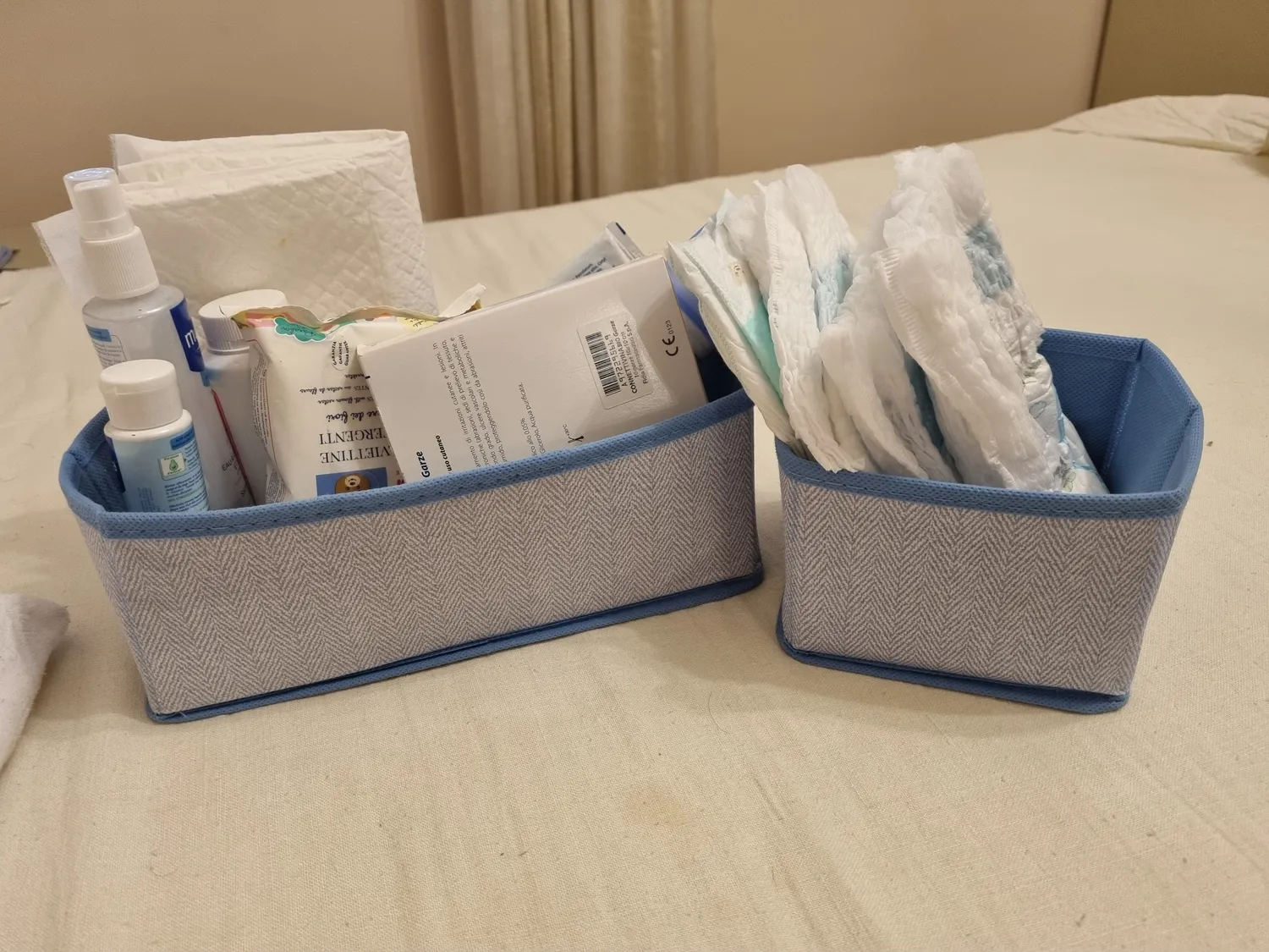 mDesign Aufbewahrungsbox Stoffbox grau Fischgrät 12er-Set