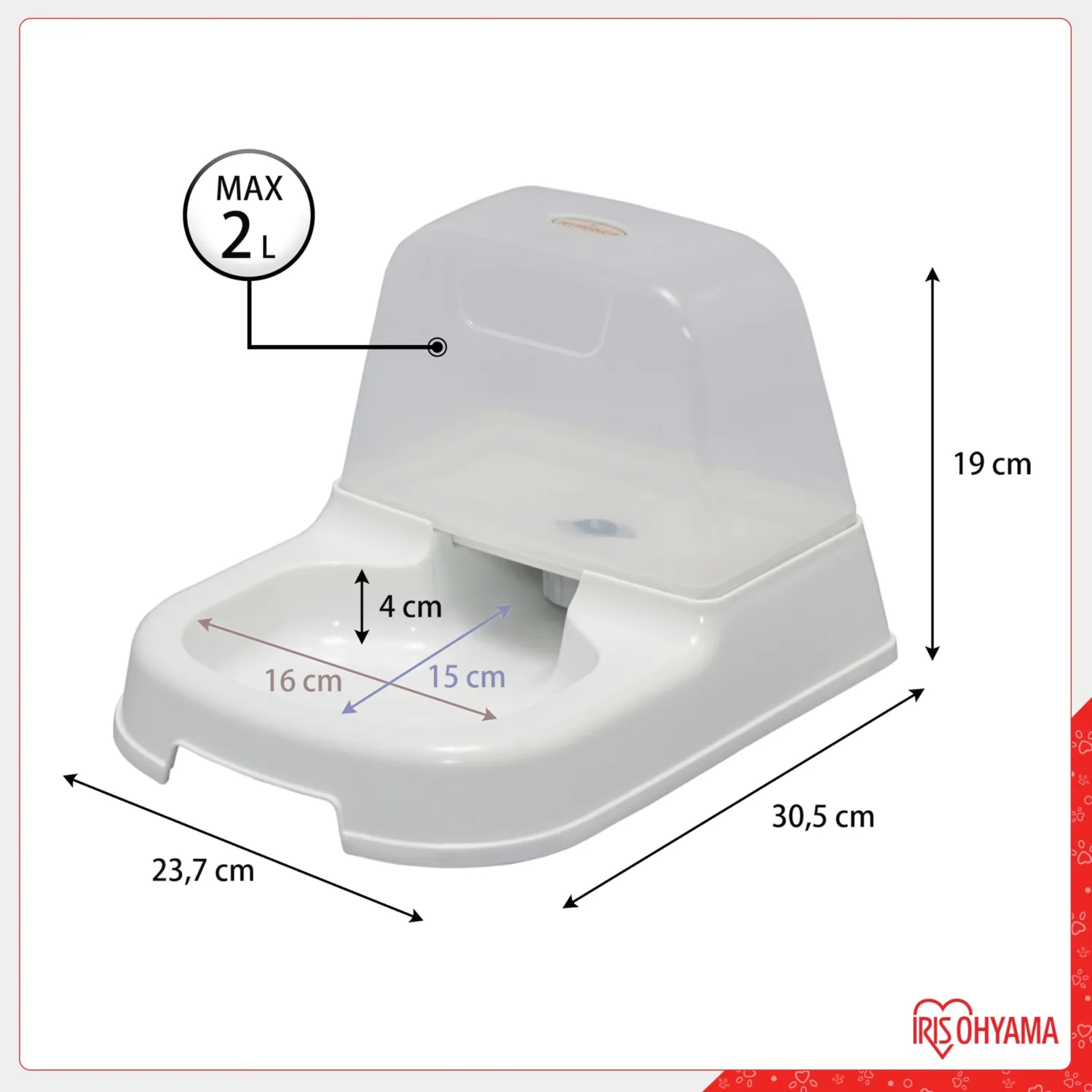 Iris Ohyama J-200 Wasserspender weiß 2 Liter Anti-Tropf