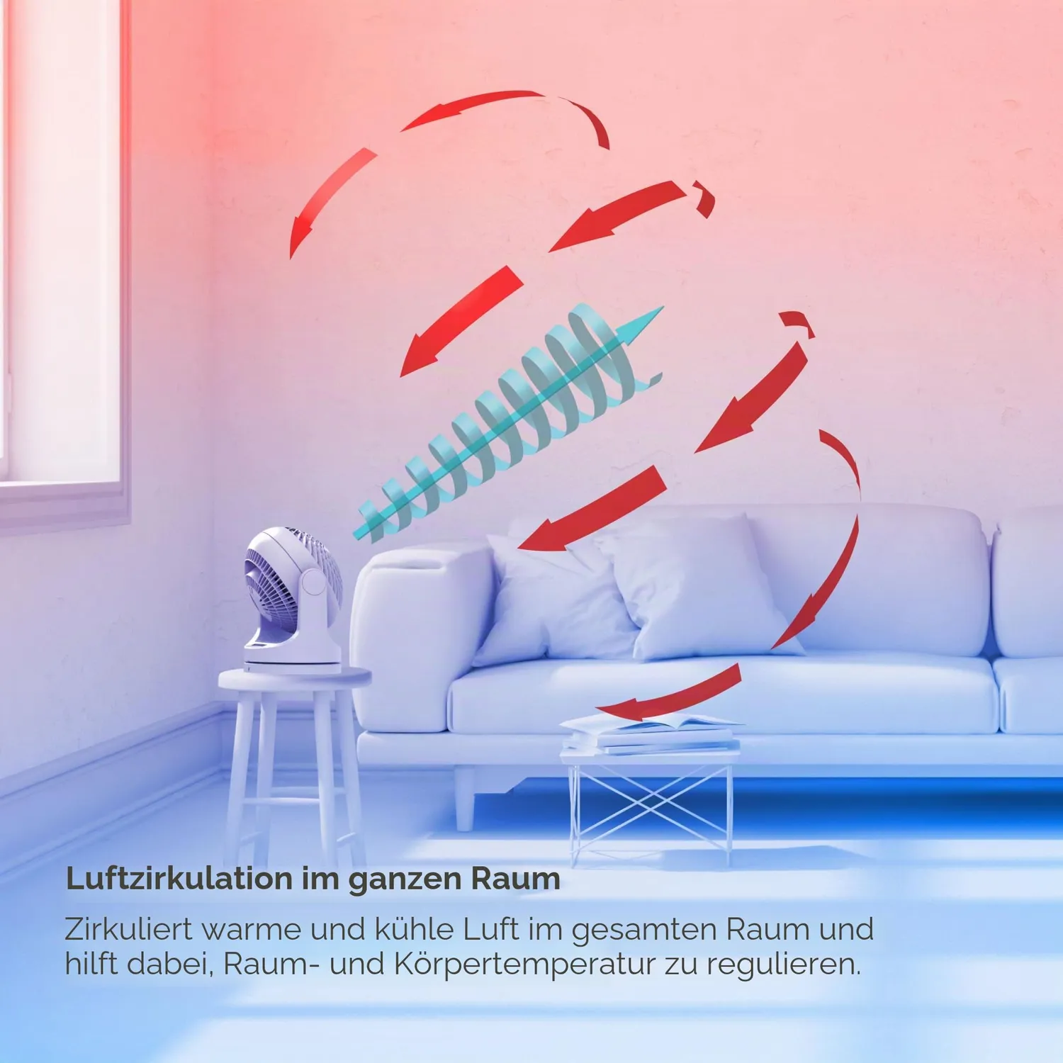 Iris Ohyama Woozoo PCF-MKM18 Tischventilator weiß