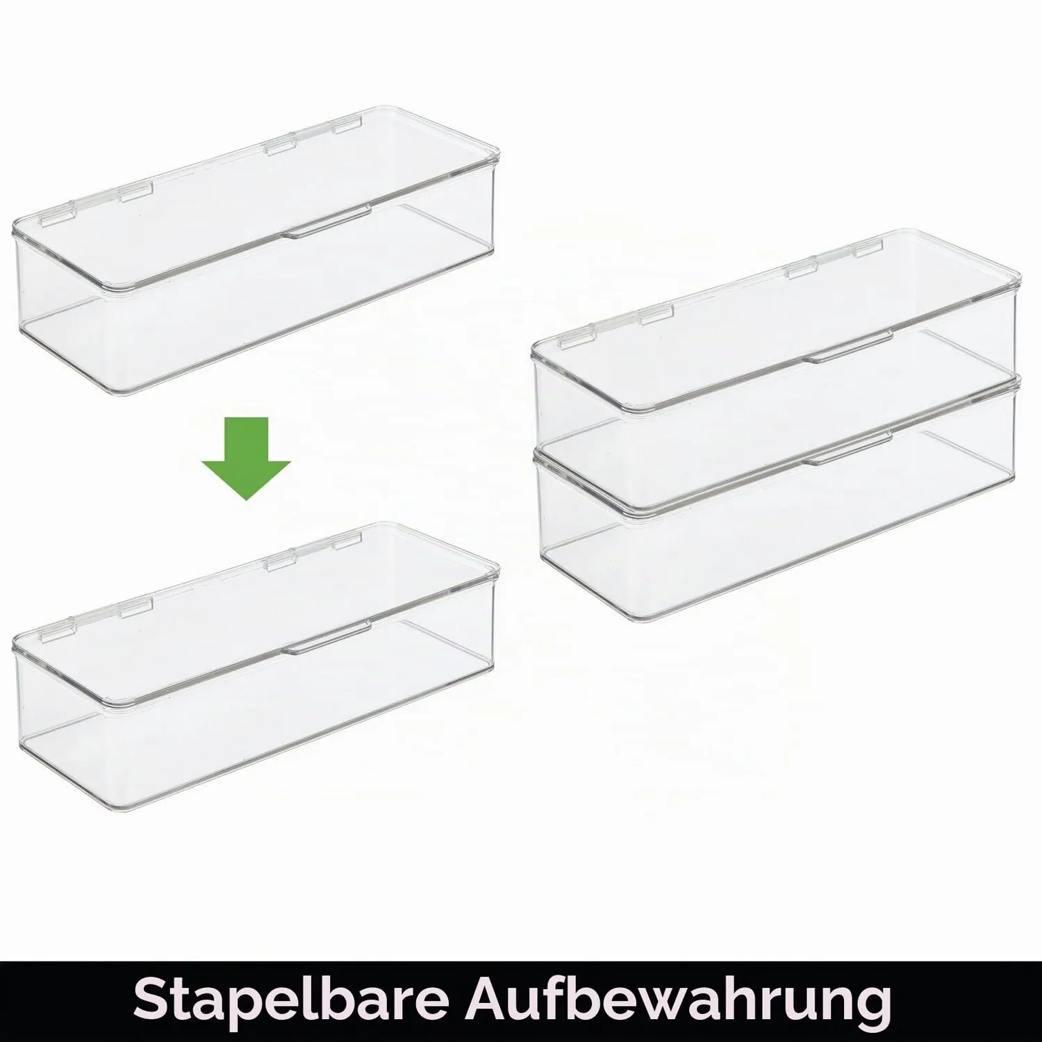 mDesign Kühlschrankbox Deckel durchsichtig 4er