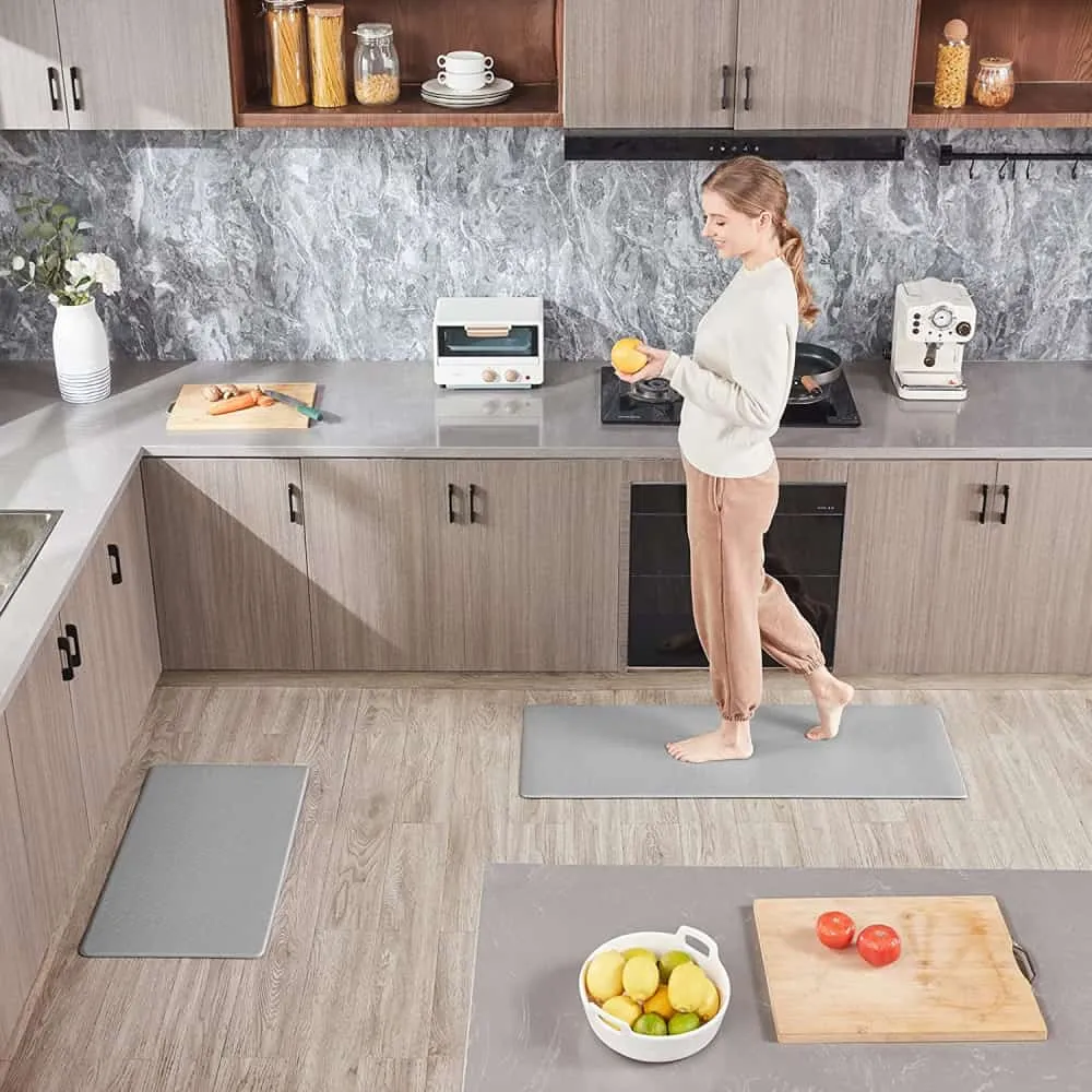 Lifewit Küchenmatte Grau 2er-Set 75+120 cm rutschfest