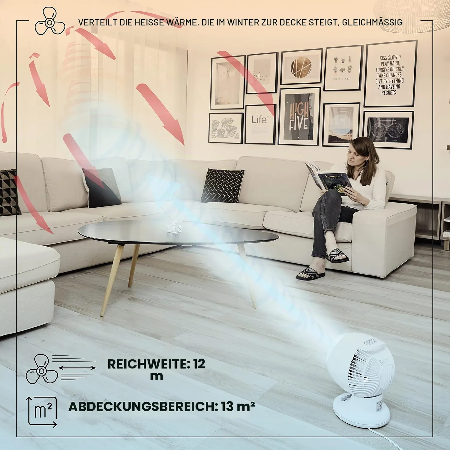 Iris Ohyama Woozoo PCF-M15 Tischventilator weiß leise