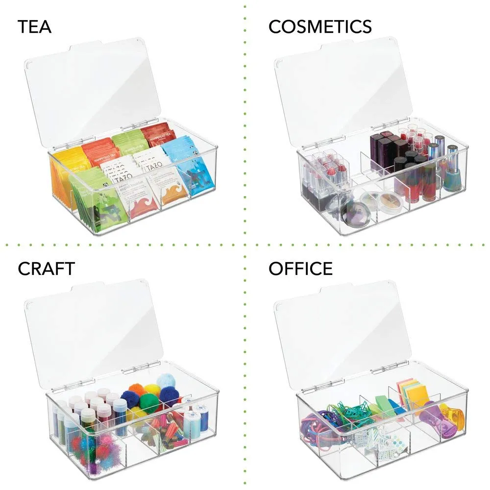 mDesign Küchen Organizer 8 Fächer transparent Griff