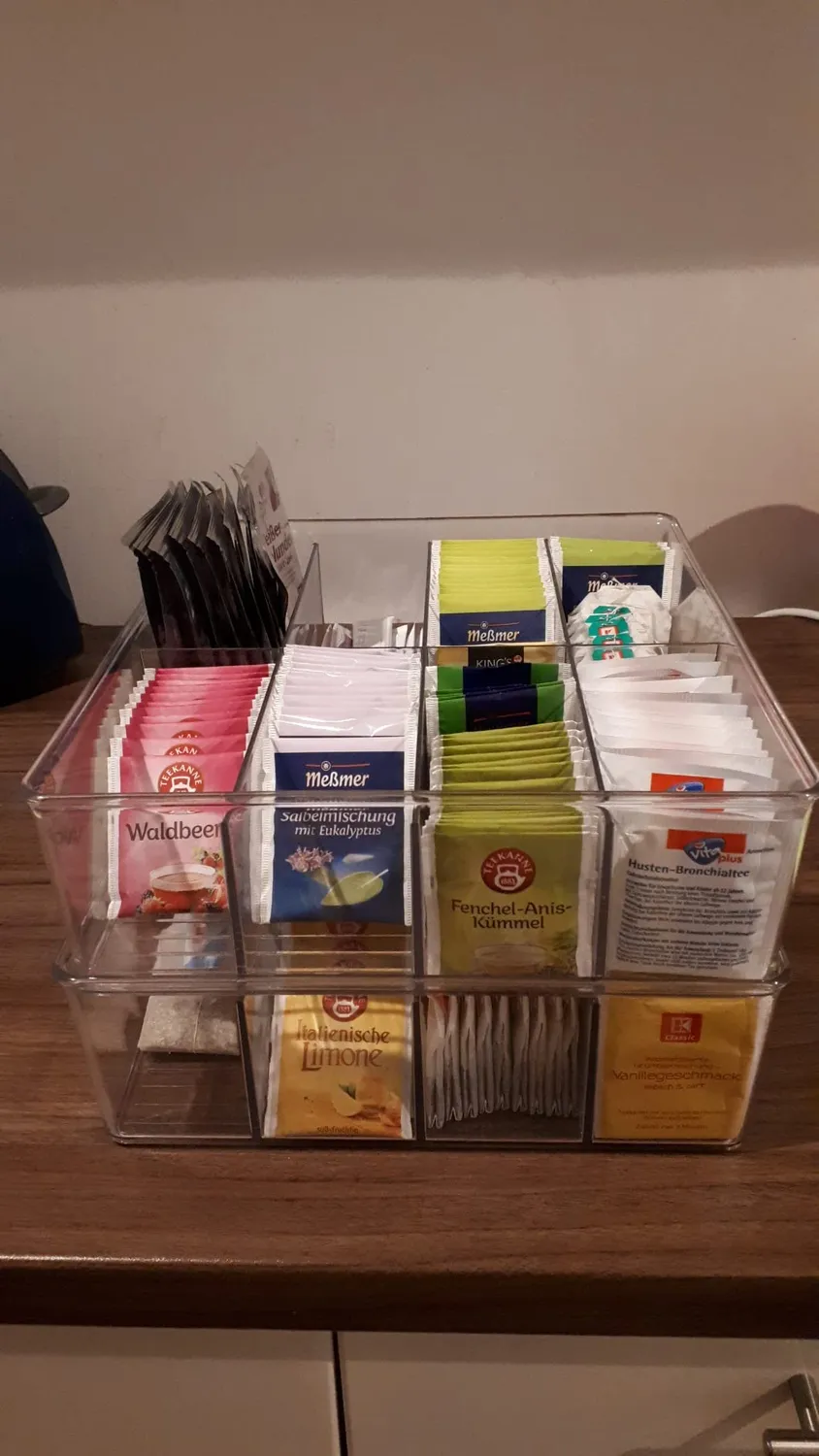 M Design Aufbewahrungsbox Kunststoff 2er transparent 8 Fächer