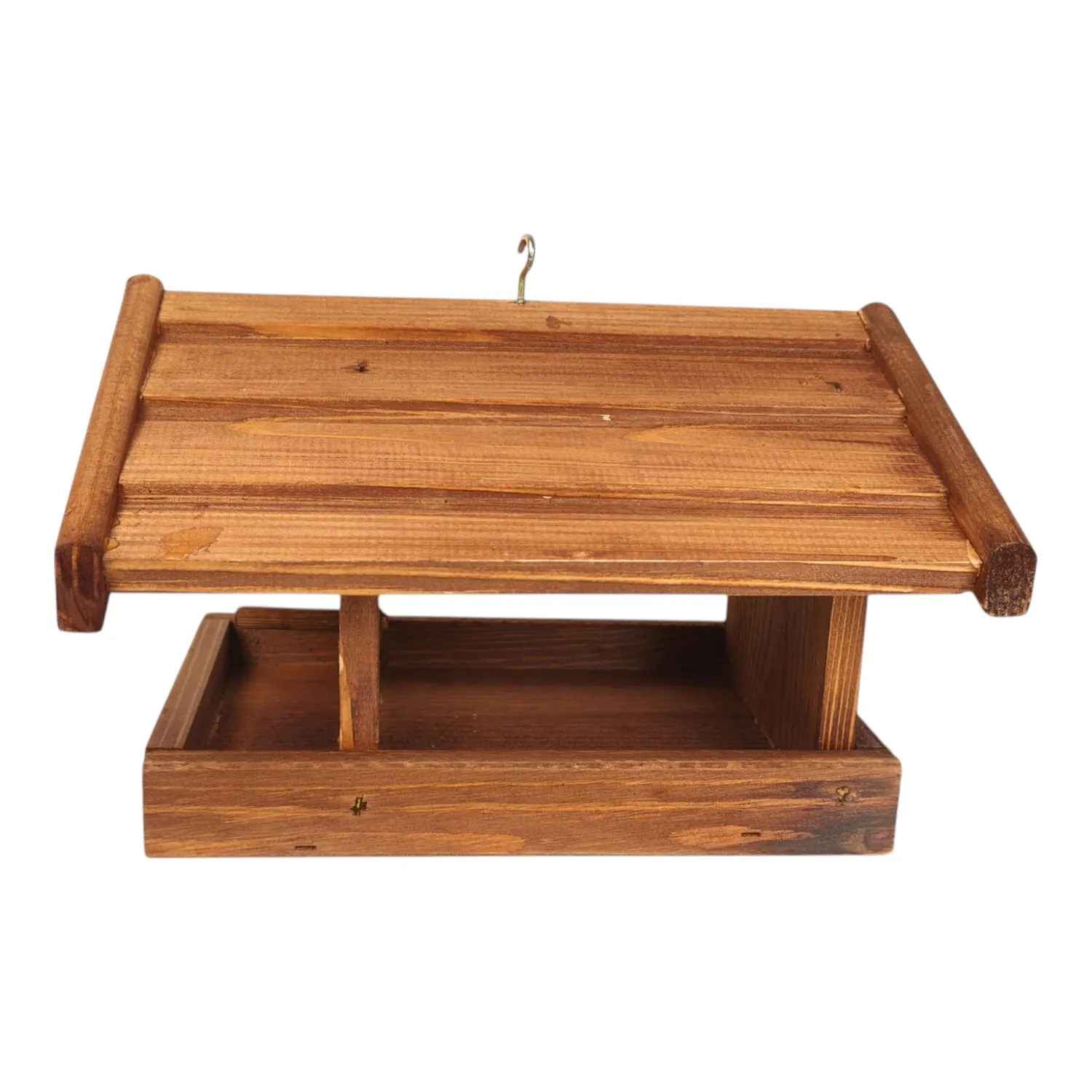 GoodFreshDecor Vogelhaus Futterhaus 24,5 cm braun Haken