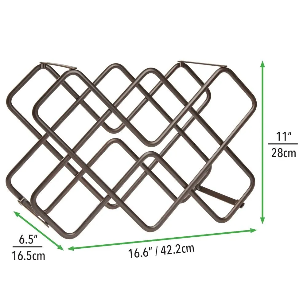 mDesign Flaschenhalter Weinregal 3-stöckig bronze 8 Flaschen Metall