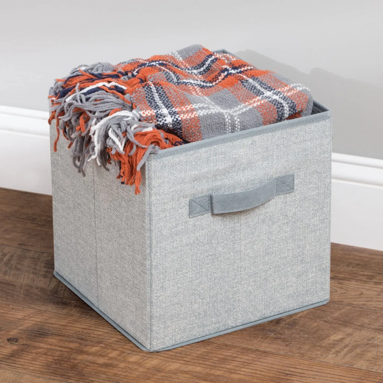 mDesign 2er-Set Stoffbox grau groß mit Griffen