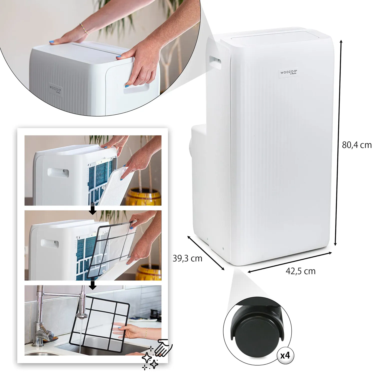 Iris Ohyama Woozoo IPE-1221G mobile Klimaanlage 3,5kW weiß 23m²