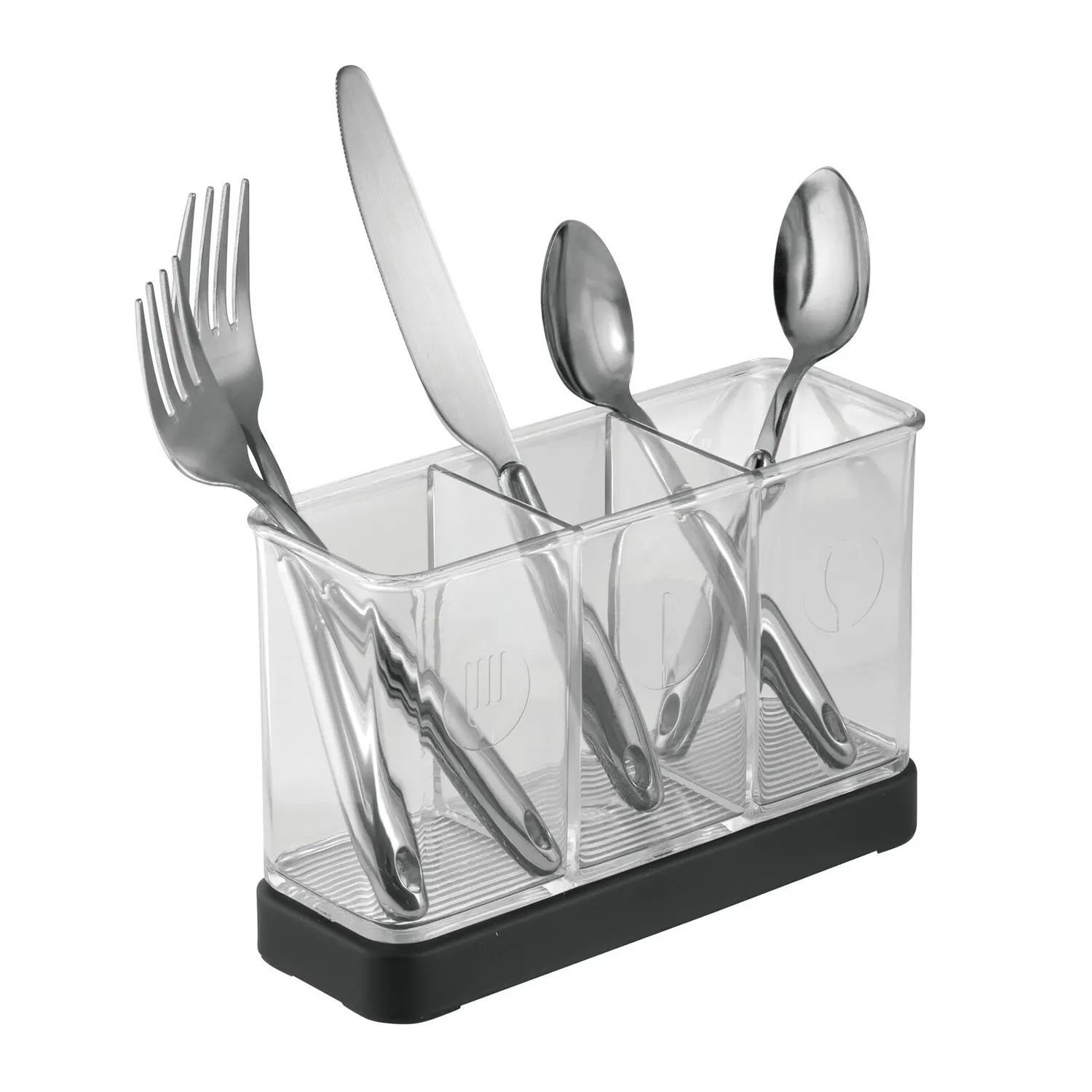 M Design Besteckkorb Besteckhalter mattschwarz transparent rutschfest