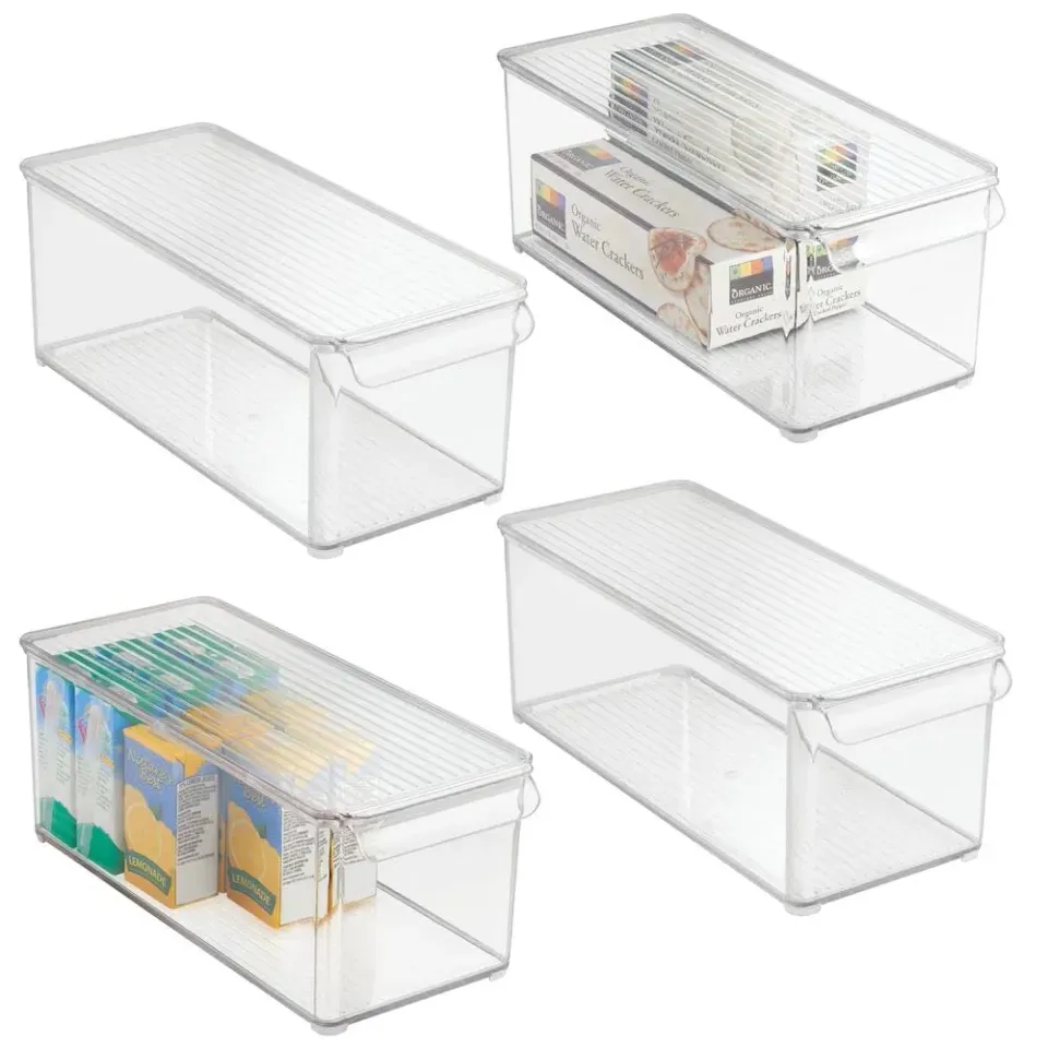 mDesign Aufbewahrungsbox Deckel transparent 4er-Set