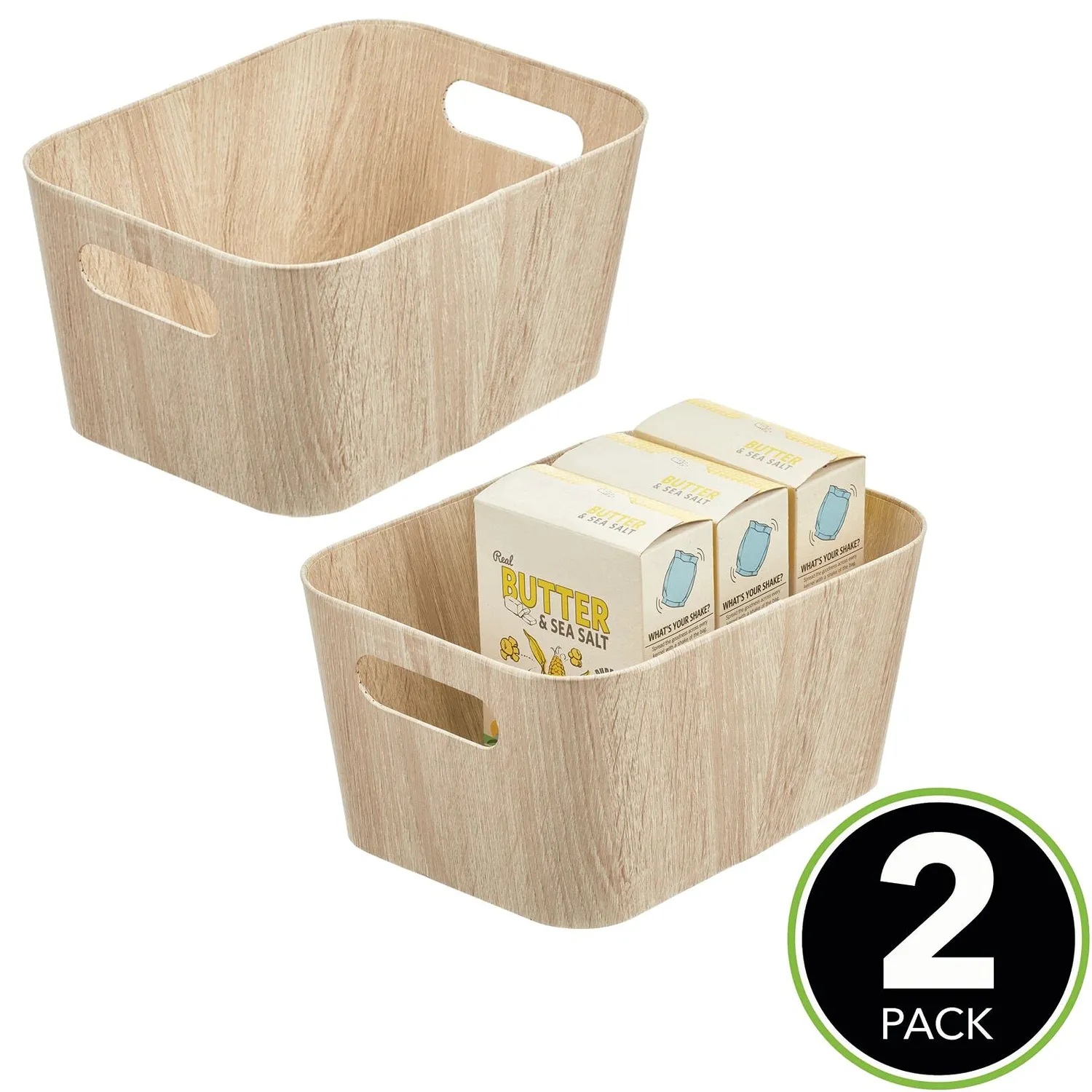 mDesign Aufbewahrungsbox 2er-Set weiß Karton lebensmittelsicher