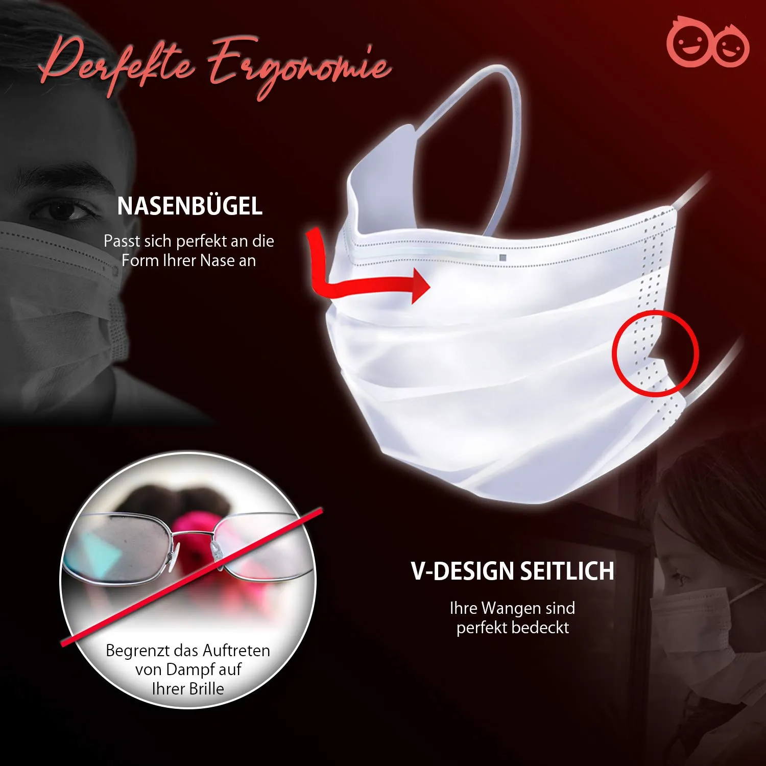 Iris Ohyama Mask PK Einwegmaske Größe S Weiß 105 Stück