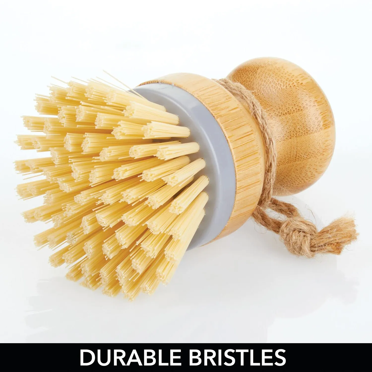 mDesign Spülbürste Bambus rund 2er grau natur Gemüsebürste
