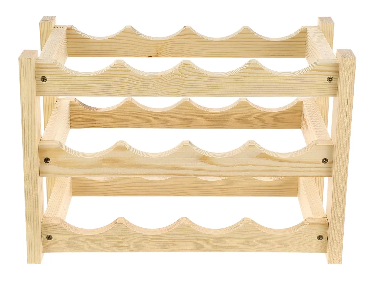 GoodFreshDecor Weinregal Holz für 12 Flaschen 43x24x29 cm Kiefer