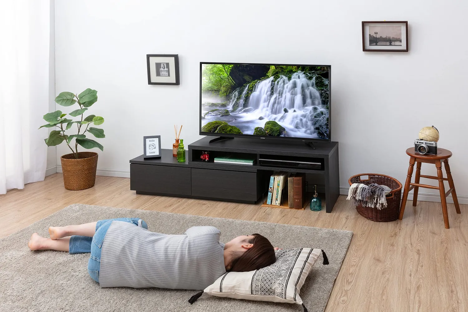 Iris Ohyama TV-Bank SAB-100 erweiterbar Schwarze Eiche