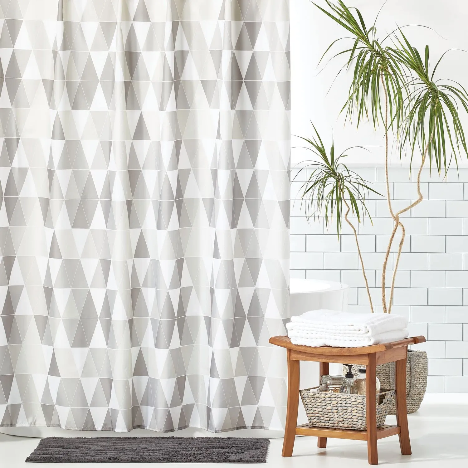 mDesign 11928 Duschvorhang grau 183x183 wasserabweisend