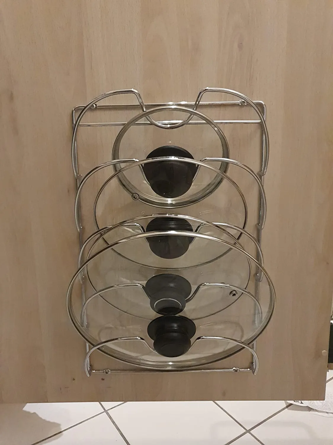 mDesign Topfdeckelhalter Deckelständer schwarz für 5 Deckel