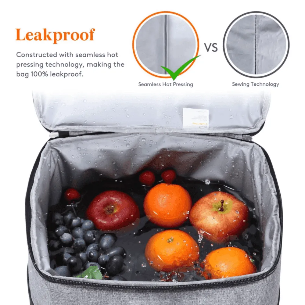 Lifewit Large Lunch Cooler Kühltasche 30L Grau isoliert