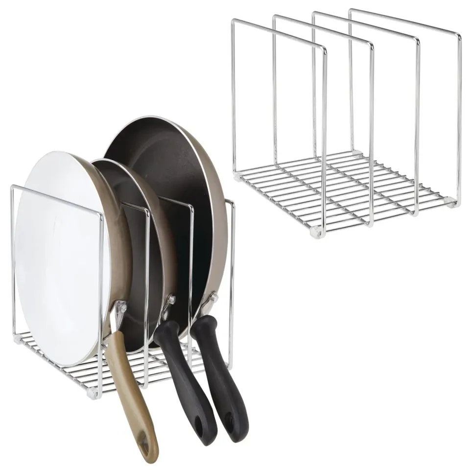 M Design Pfannenhalter Metall silber 2er-Set 3 Fächer
