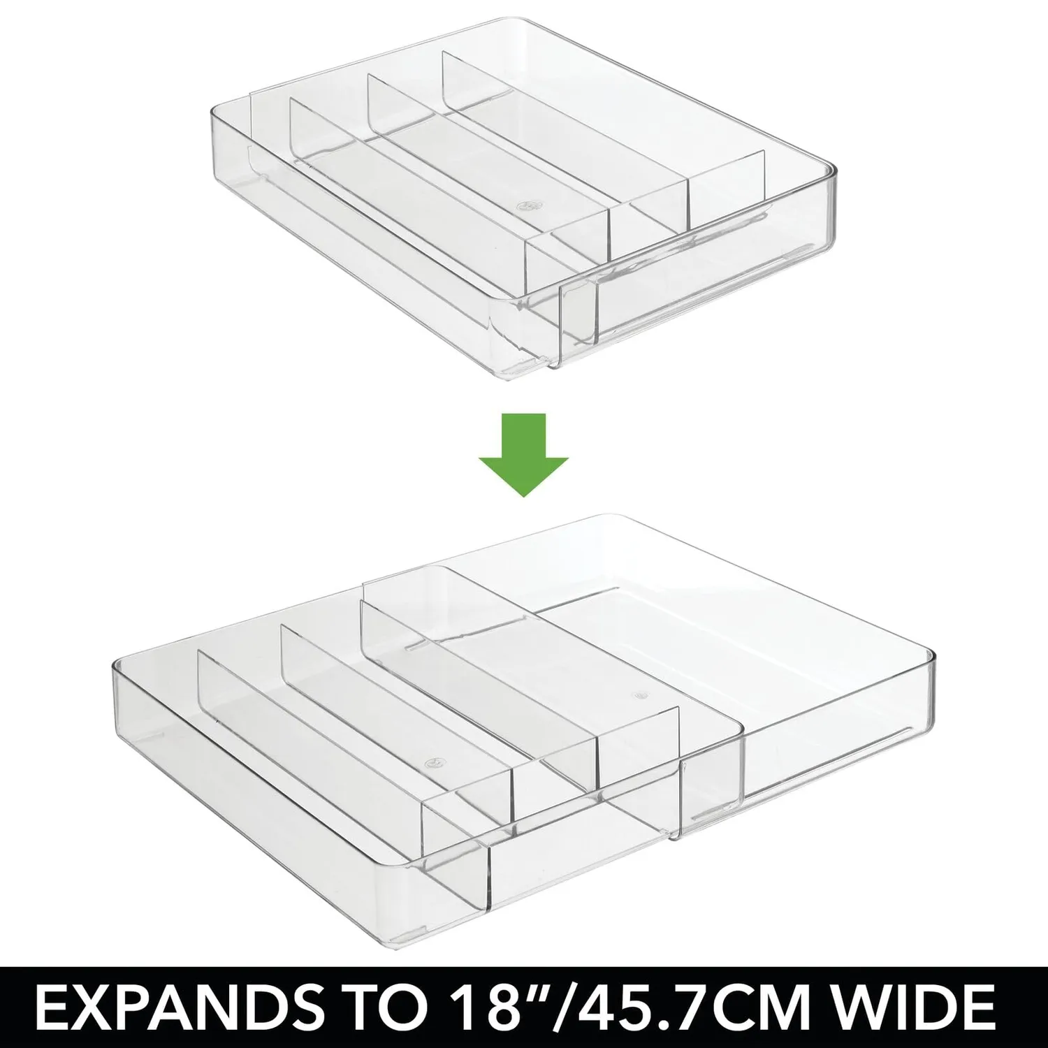 mDesign Schubladenbox Besteckkasten 6 Fächer transparent