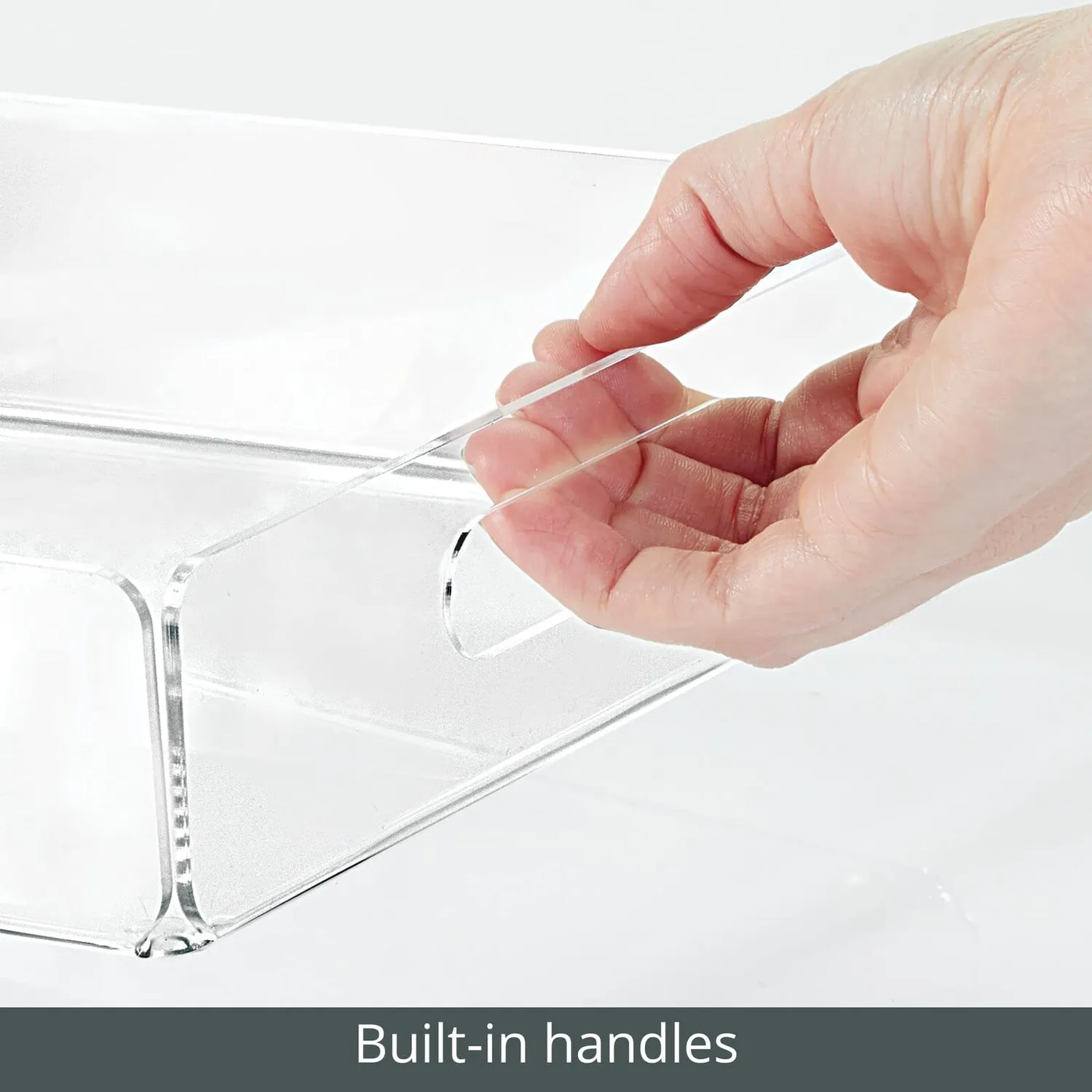 mDesign Serviertablett Transparent 2er Set Griffe