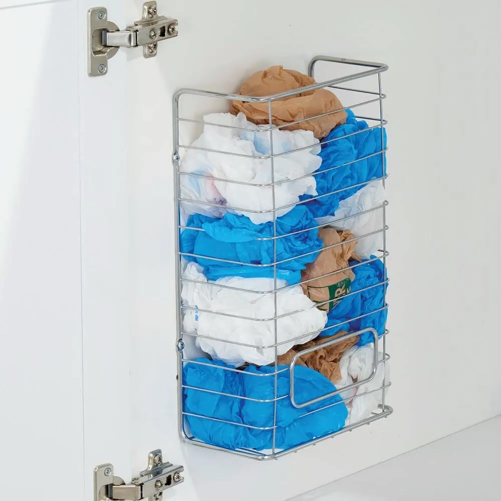 M Design Plastiktüten Aufbewahrungskorb Edelstahl Tütenhalter silber