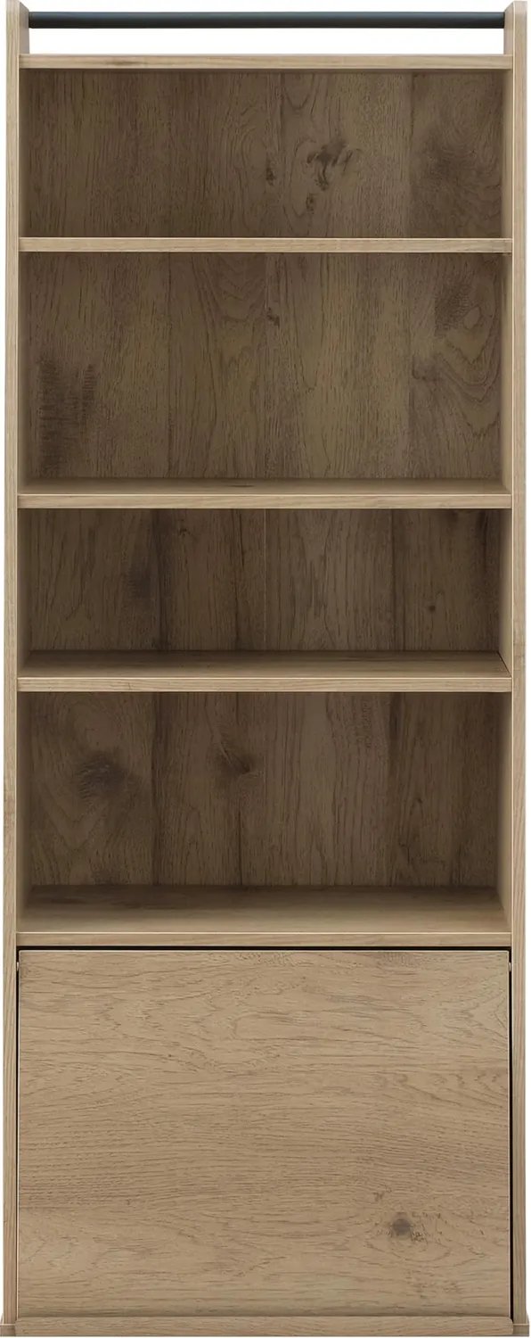 Iris Ohyama IWMG-5 Bücherregal aschbraun mit Klapptür