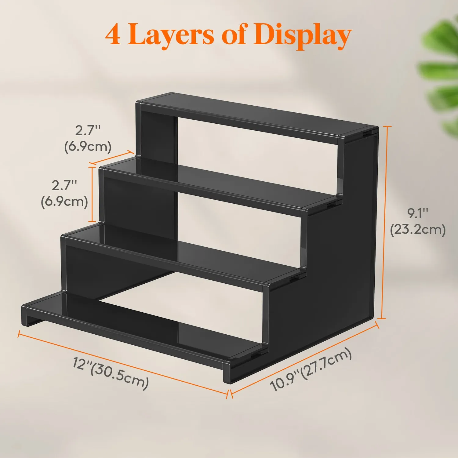 Lifewit Display Ständer 4-stufig schwarz 30,5 cm 1er Pack