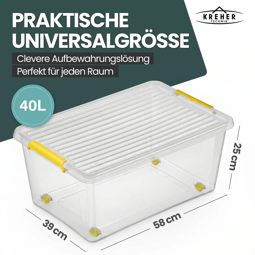 Kreher Simple Store Aufbewahrungsbox 40 Liter transparent