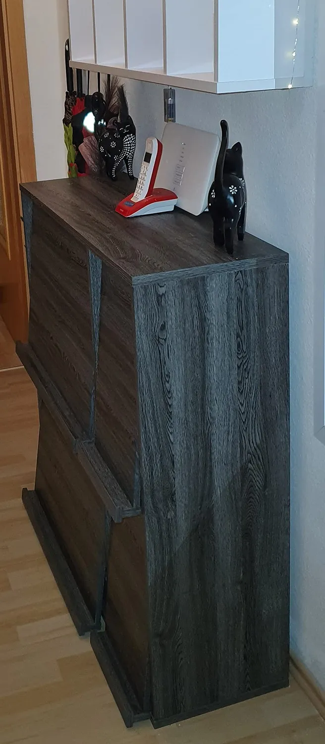 Iris Ohyama Flap Rack FR-F4 Regal Hellbraun mit Klapptüren