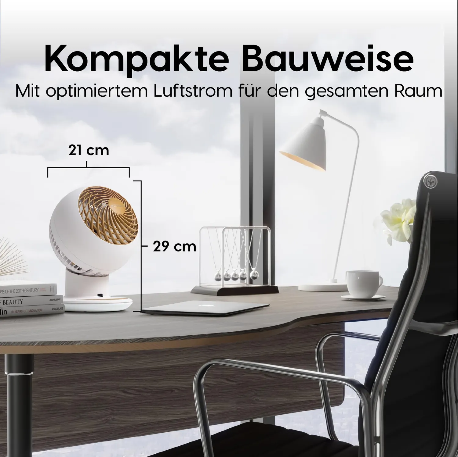 Iris Ohyama Woozoo PCF-SC15T Tischventilator Weiß-Holz leise