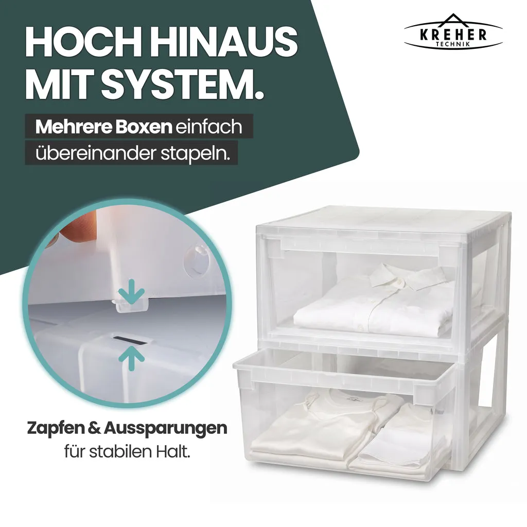 Kreher Schubladenbox L Transparent 23 Liter stapelbar