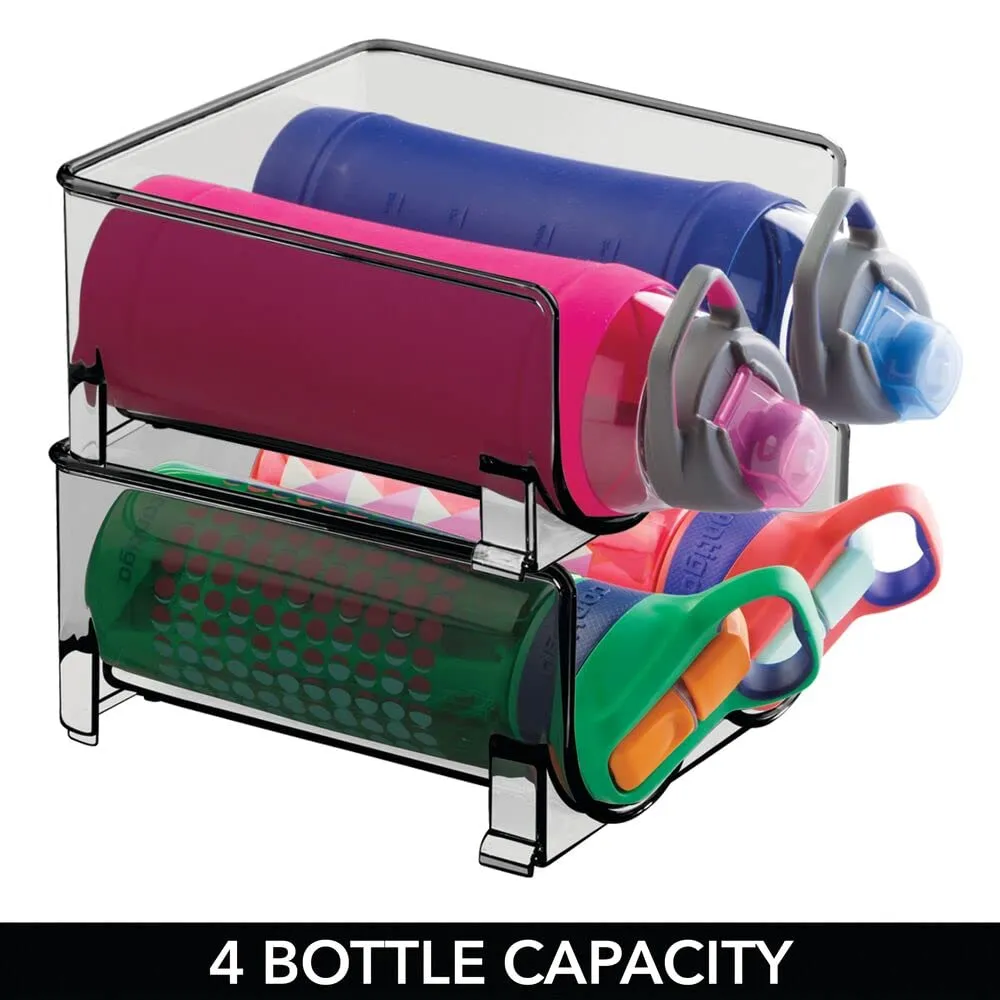 mDesign Weinflaschenregal Rauchgrau 2er-Set stapelbar